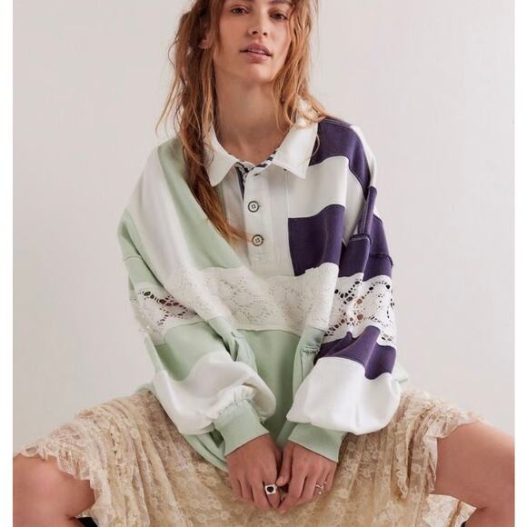 Free People American Dream Polo, Size Large $168 Retail - Picture 3 of 8